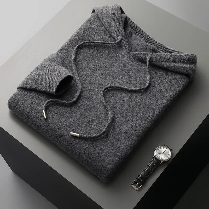 Theo | Men's Drawstring Knit Hoodie Sweater