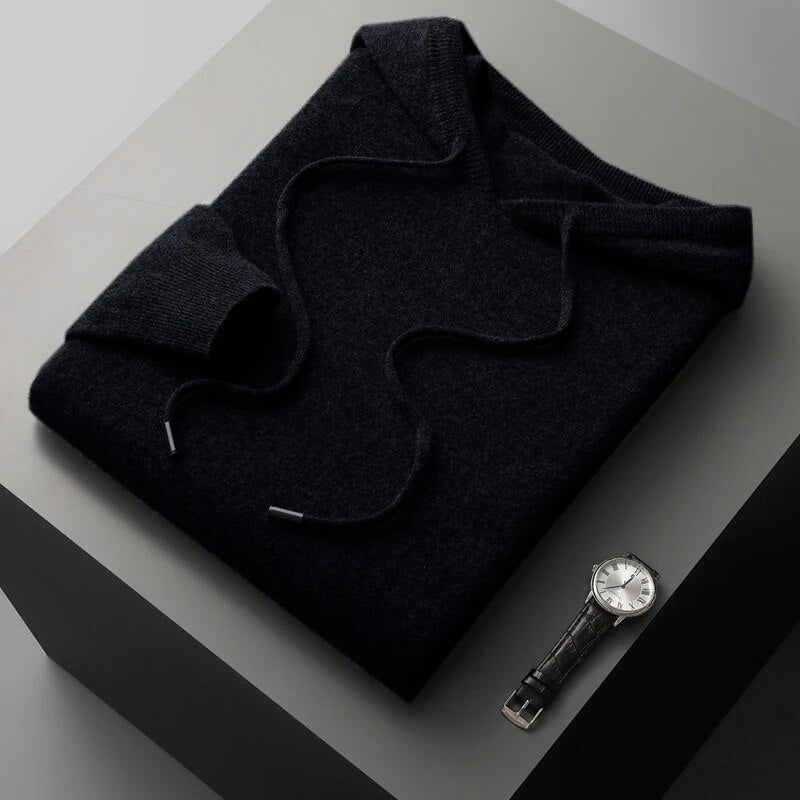 Theo | Men's Drawstring Knit Hoodie Sweater