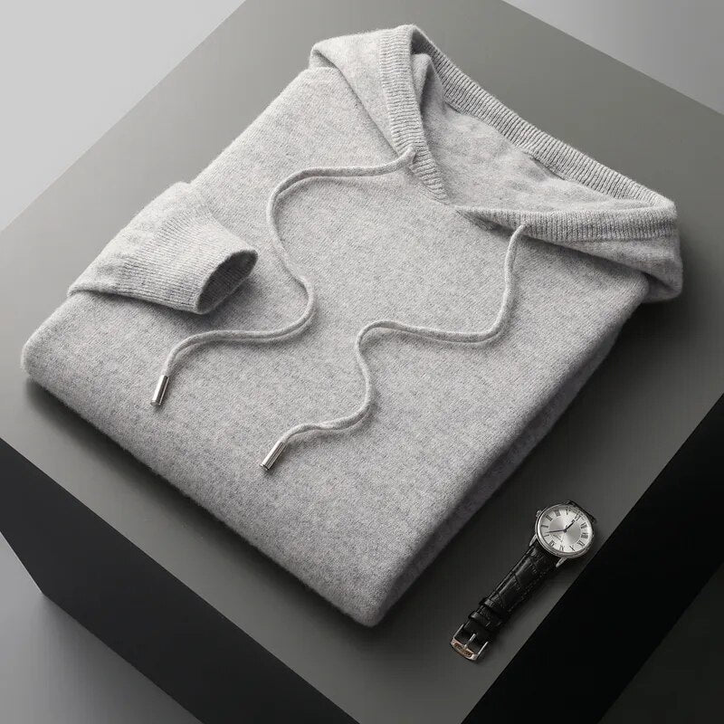 Theo | Men's Drawstring Knit Hoodie Sweater