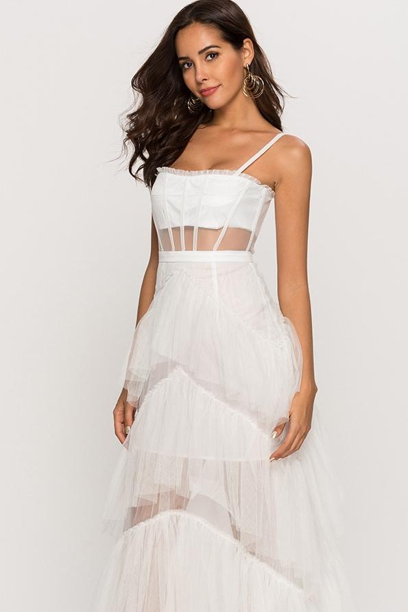 Debora® | Maxi Mesh Slip With Leather Corset
