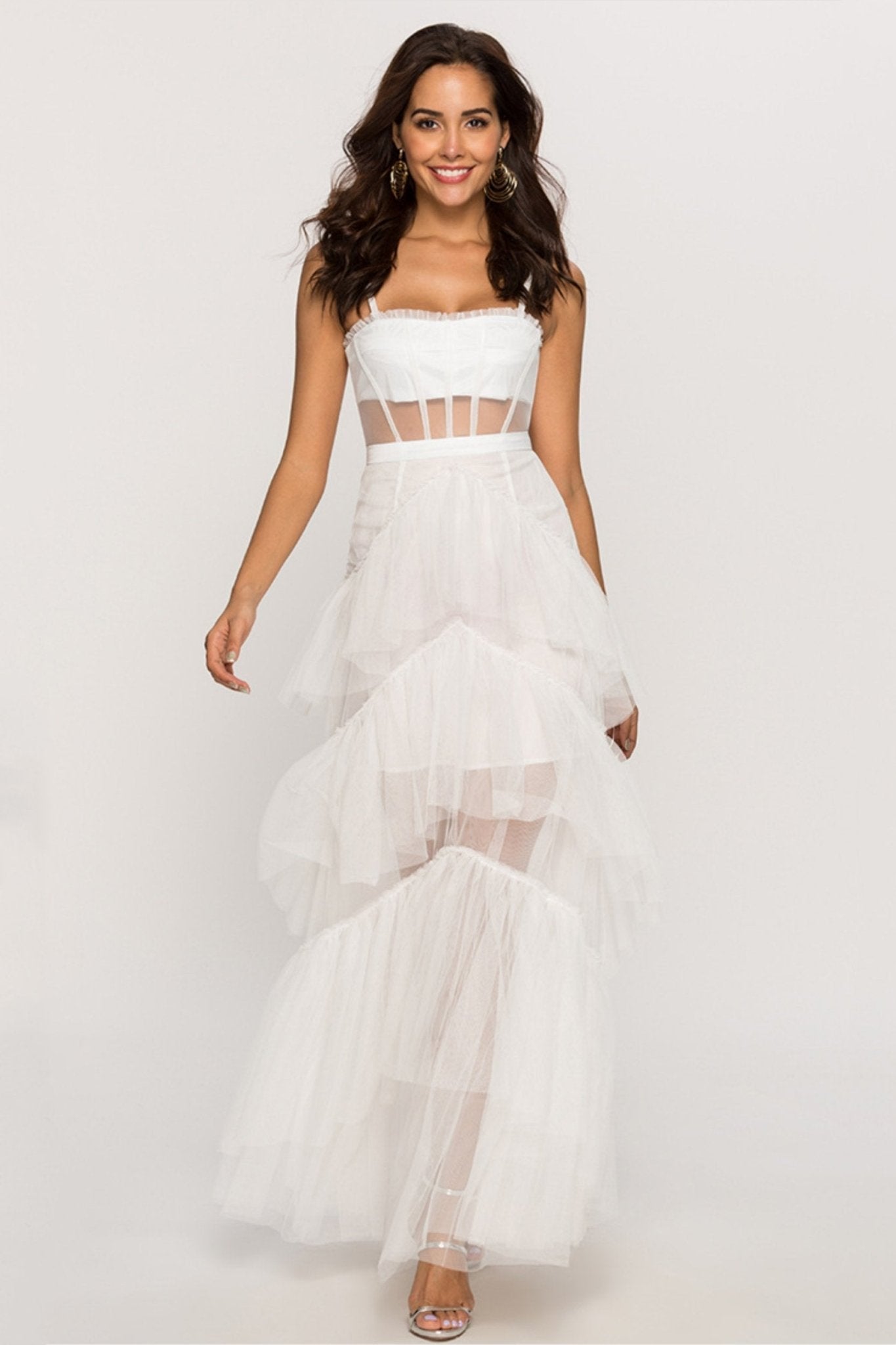 Debora® | Maxi Mesh Slip With Leather Corset