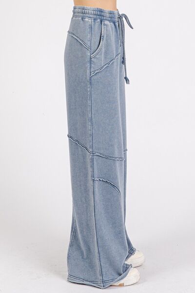 Blythe® | Pants with asymmetrical seam and elastic waistband