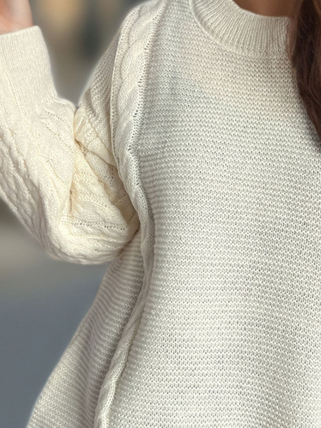 Celeste® | Long-sleeved cable-knit sweater with a crew neck
