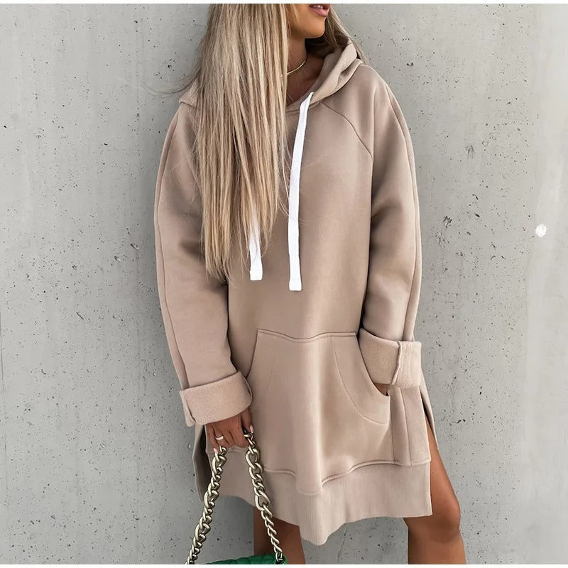 Edna | Oversized hooded dress with kangaroo pocket for women