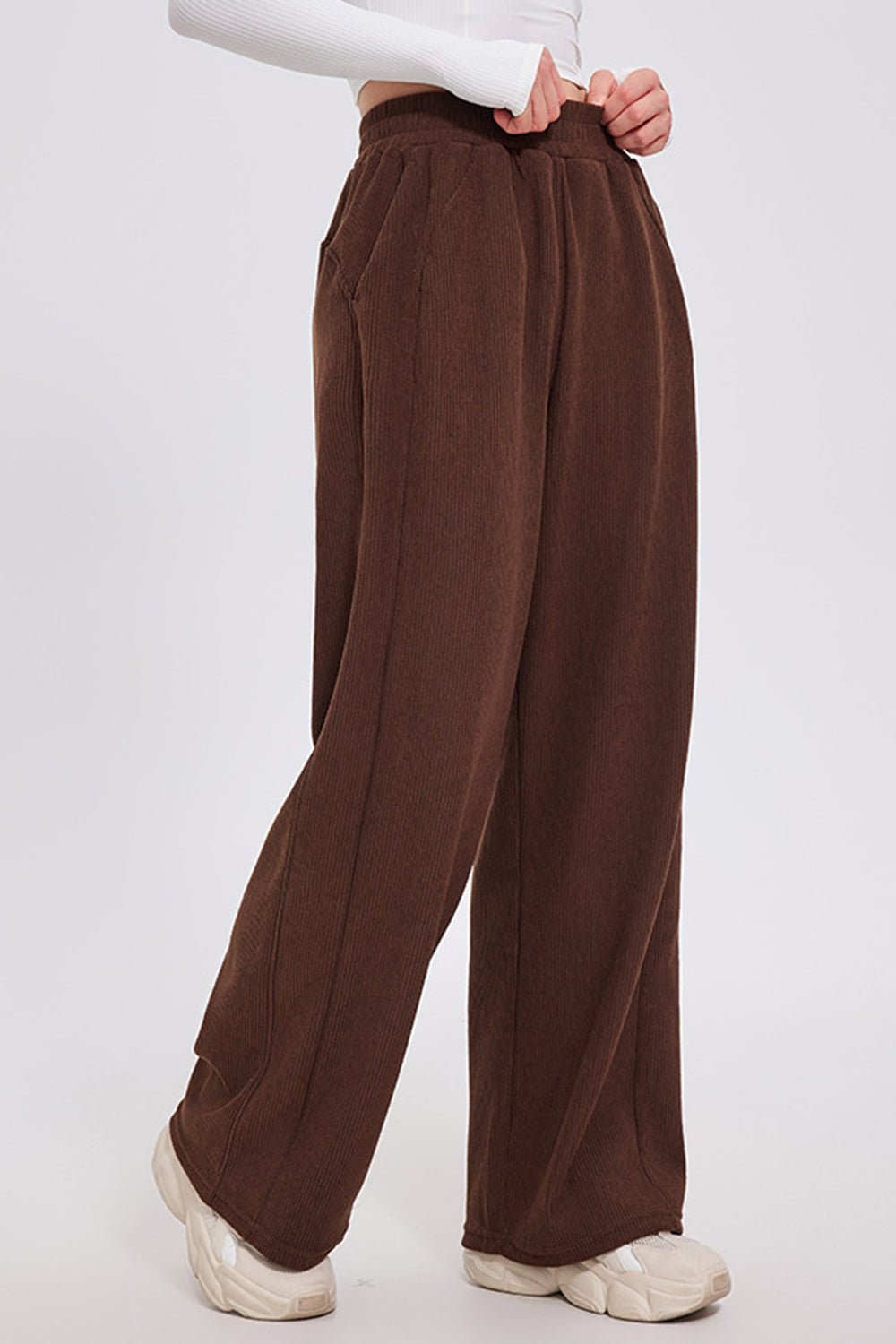 Brianna® | Basic Bae trousers with wide legs and elastic waistband