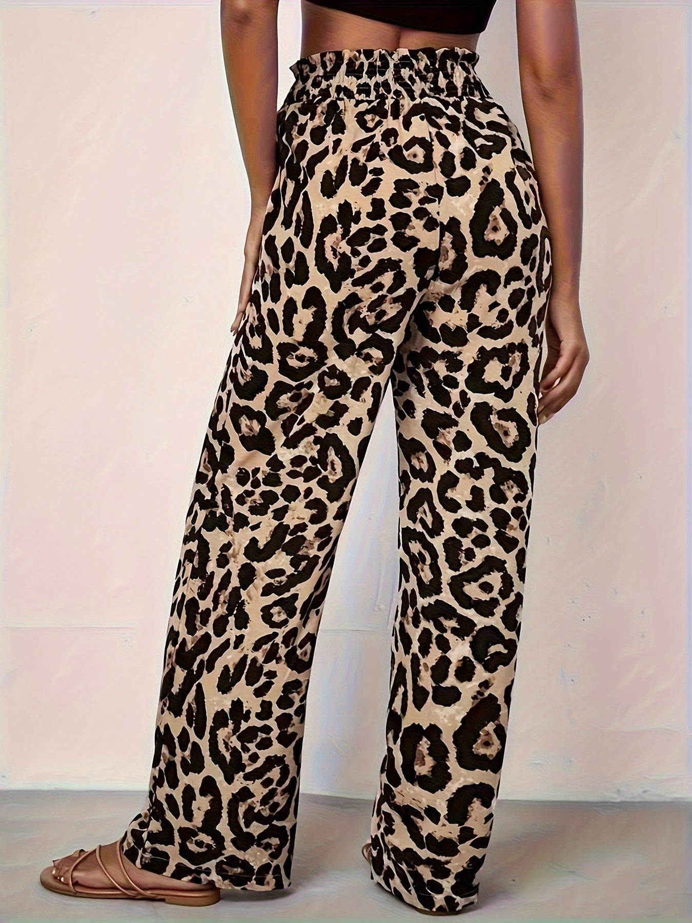 Dolores® | Wide leg leopard print trousers
