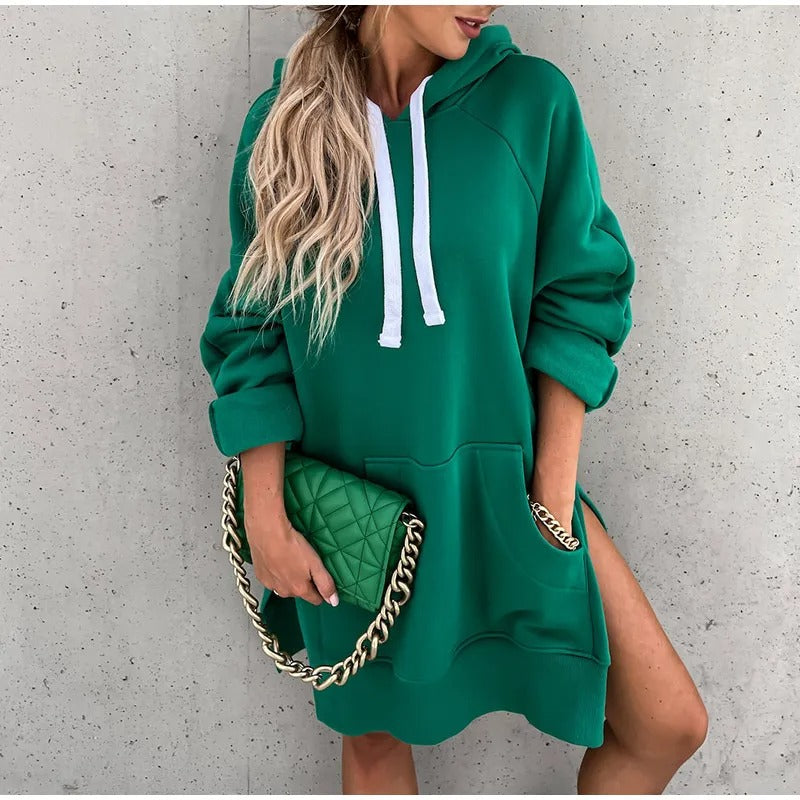 Edna | Oversized hooded dress with kangaroo pocket for women