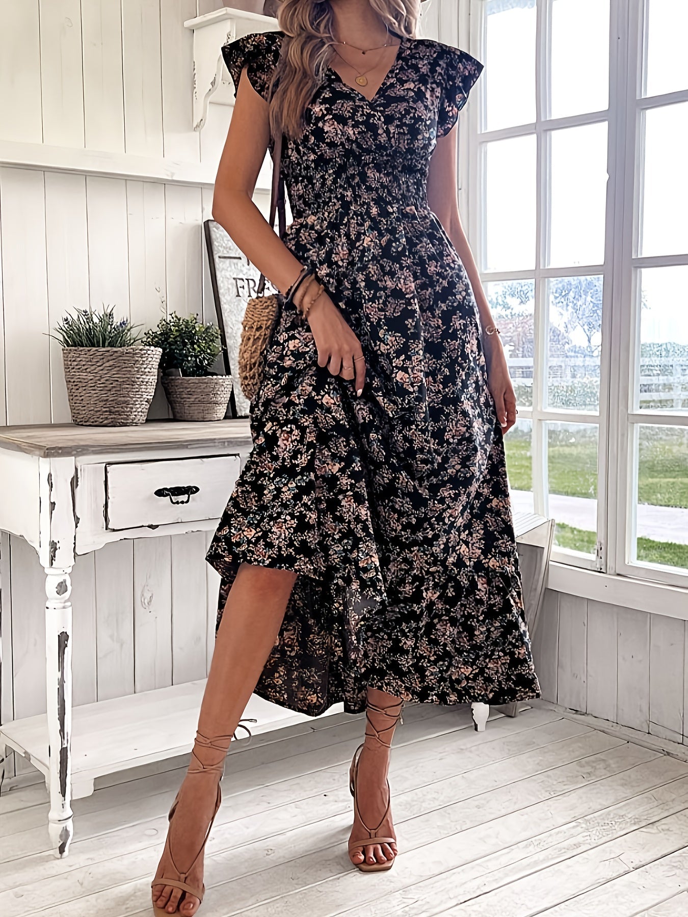 Dominique® | Floral A-line dress