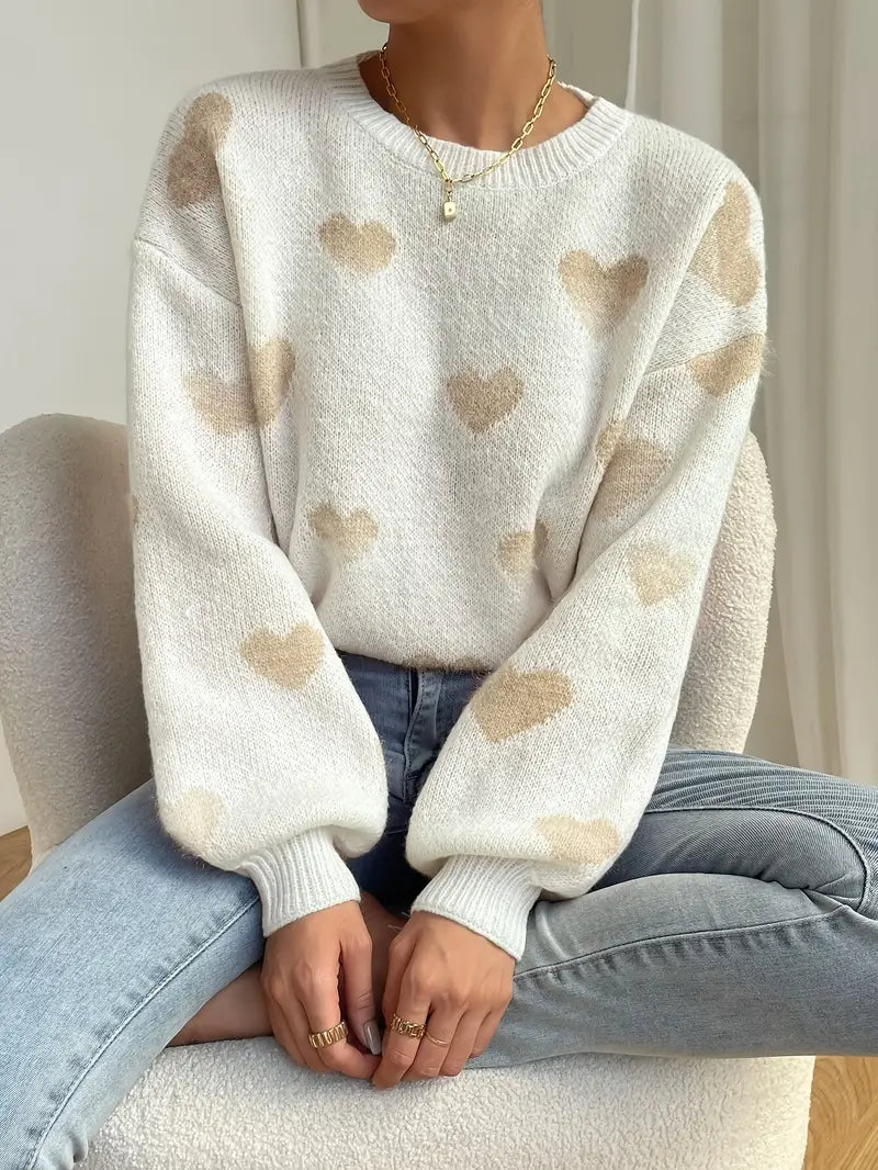 Diana® | Cozy sweater with a heart pattern