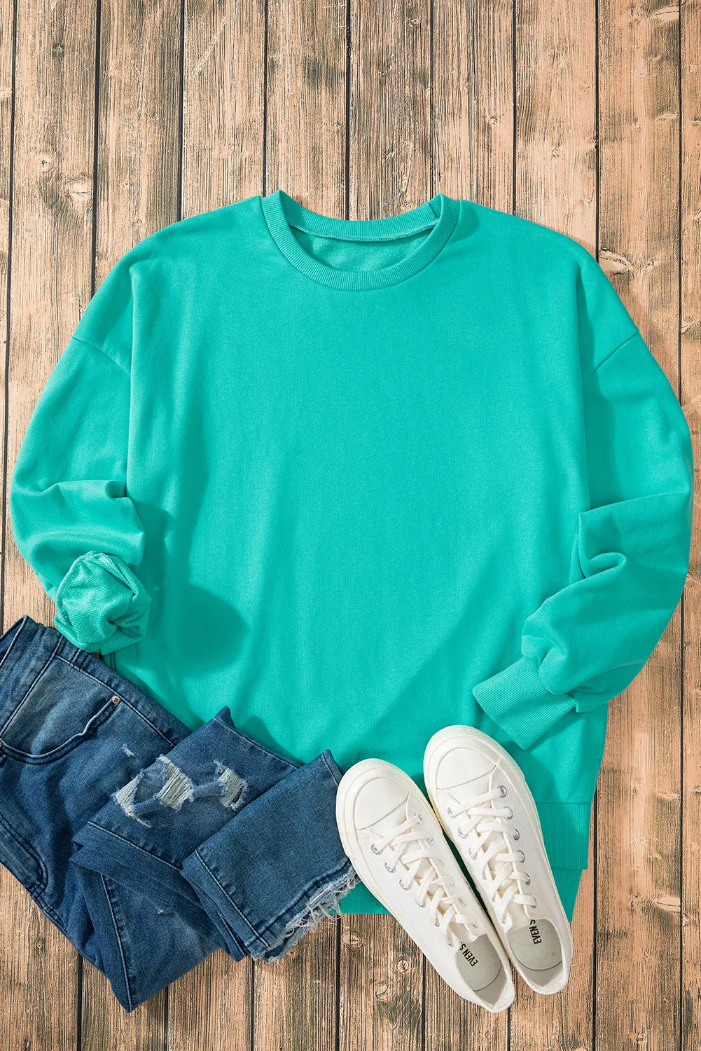 Claudia® | Long-sleeved sweatshirt with a high, low crew neck