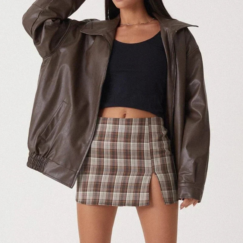 Cassandra® | Oversized women's leather jacket
