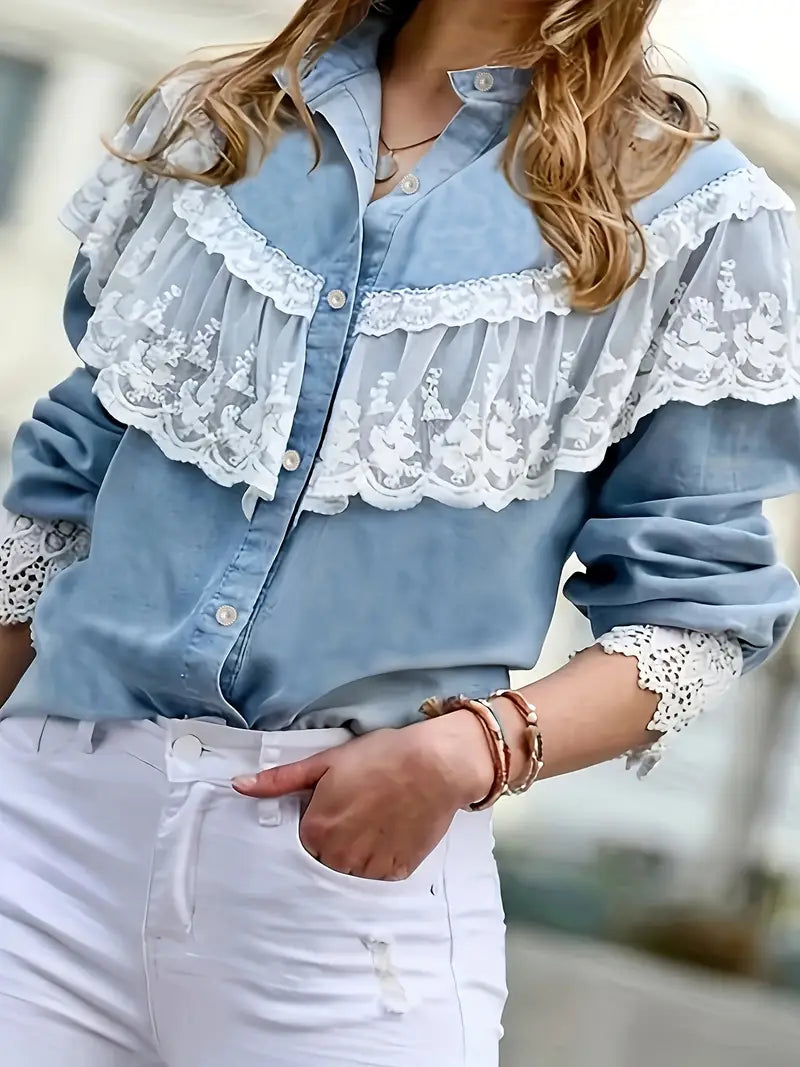 Anna® | Chic Cotton Denim Blouse