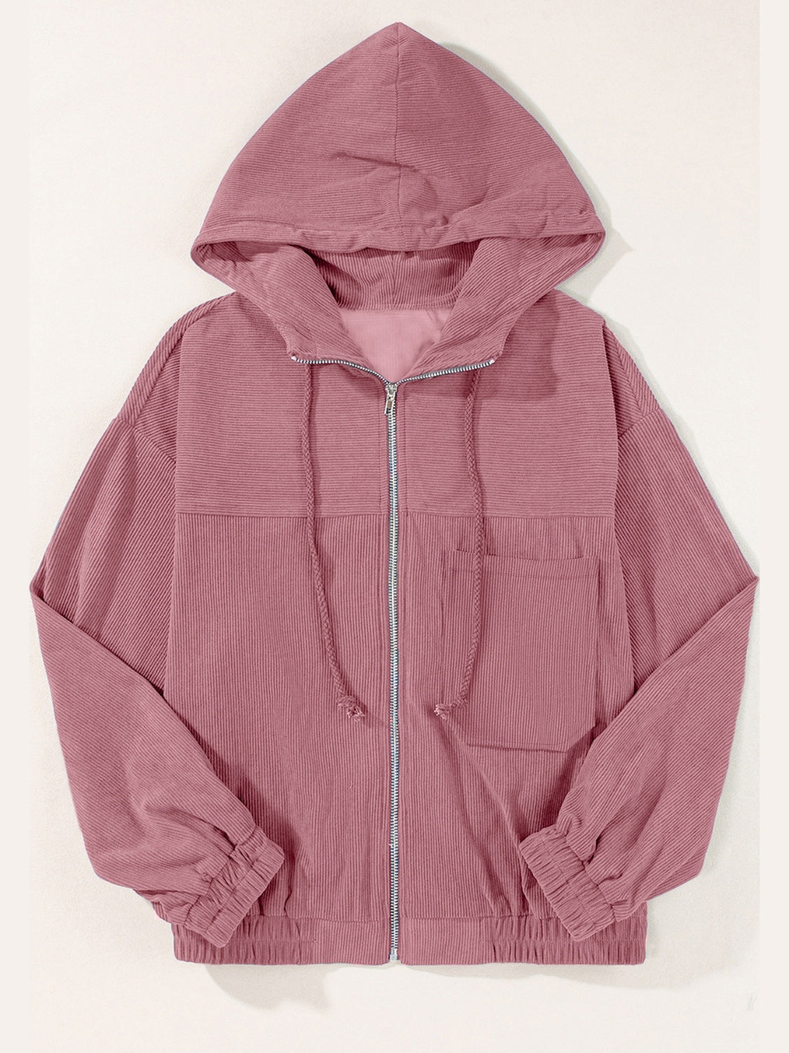 Edith® | Long sleeve hooded jacket with drawstring and zip fastening