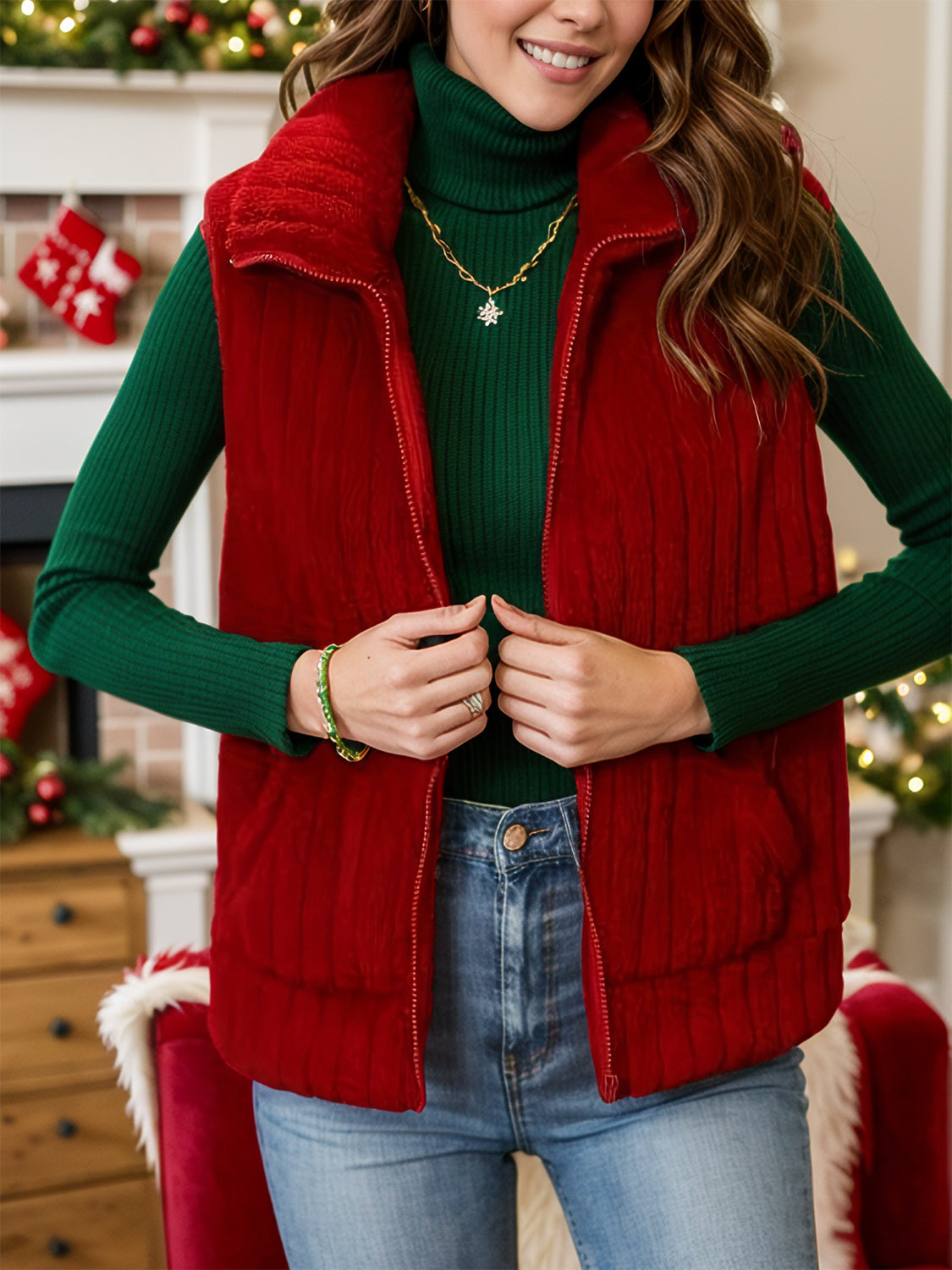 Dayana® | Vest coat with zip and pockets