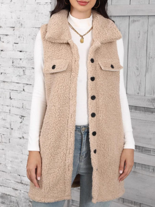 Diana® | Buttoned teddy vest coat