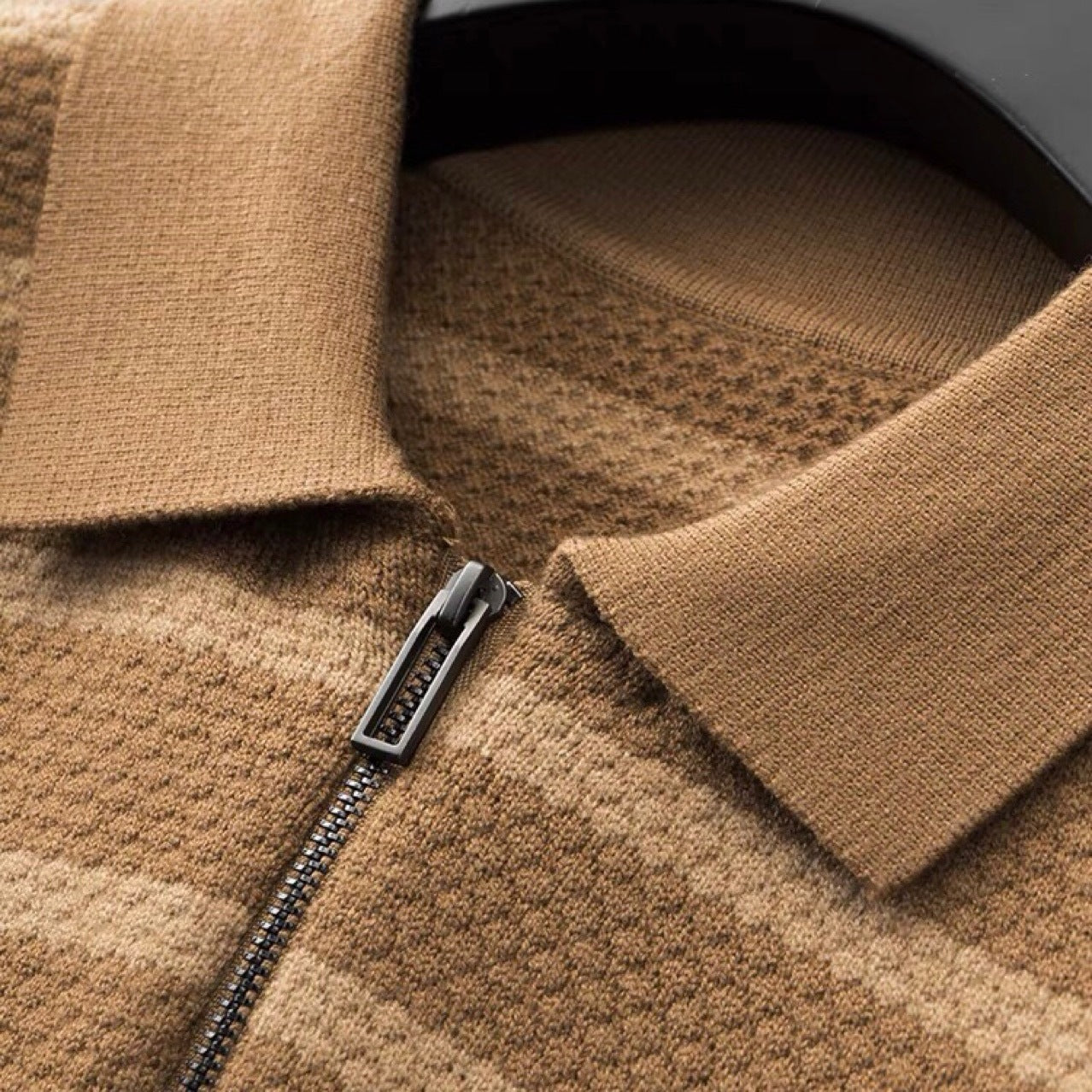 Jared | Men's Half-Zip Striped Polo Shirt