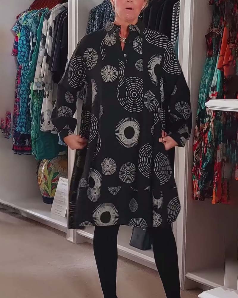 Berta | Casual dress with geometric print
