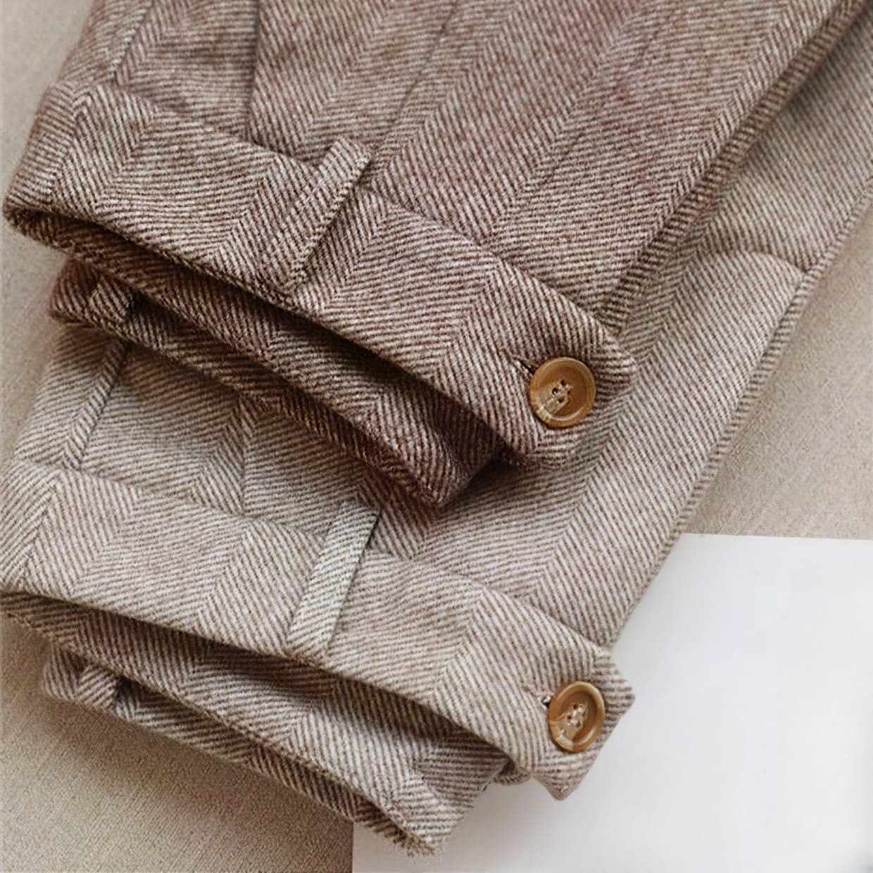 Denna | Men's Herringbone Pleated Pants