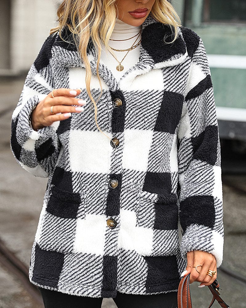 Cristina | Checked button up jacket for women