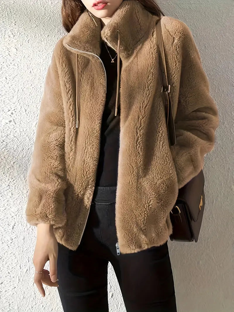 Phoebe | Women's Faux Fur Zip-Up Coat