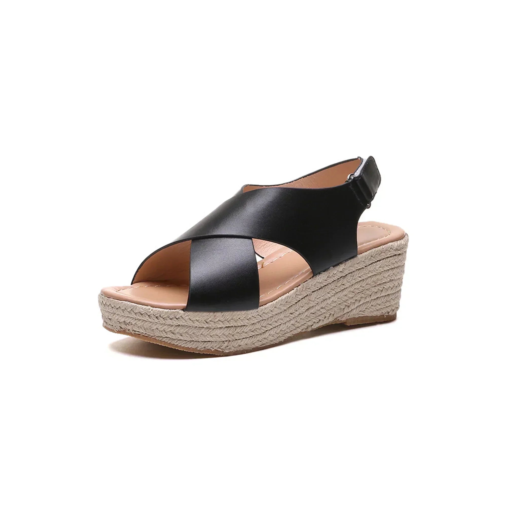 Monika | Stylish Wedge Sandals with Cross Straps