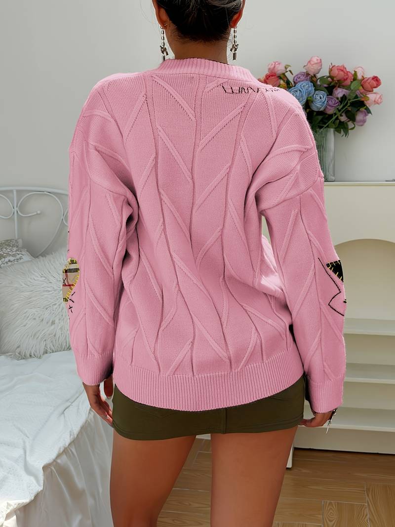Celia® | Elegant knitted sweater with embroidery