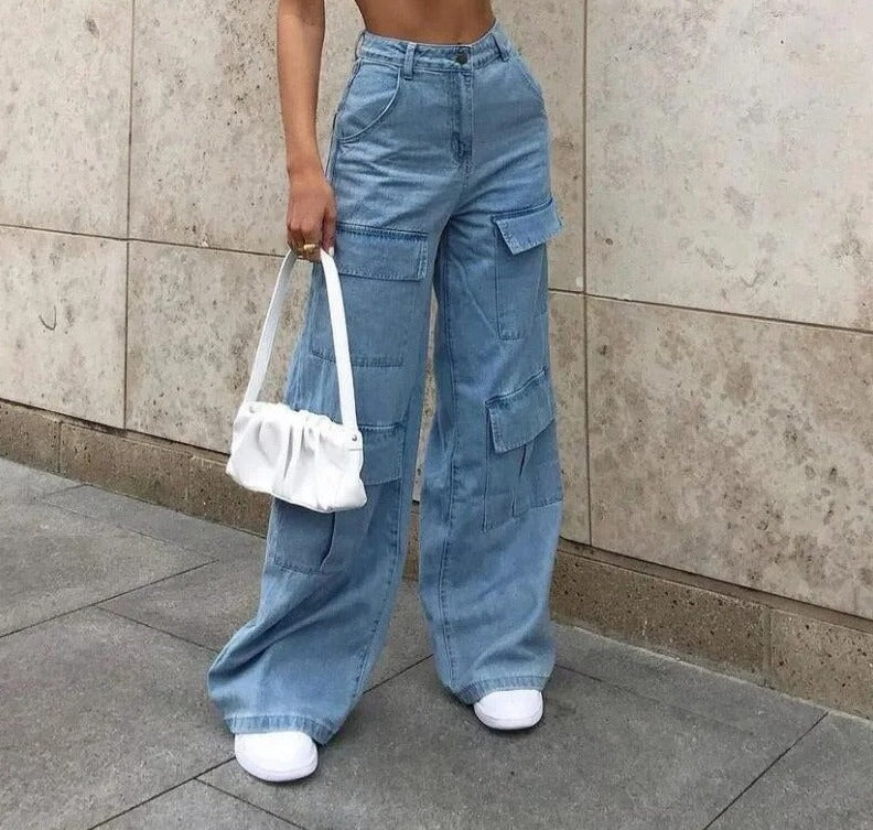 Bibiana® | Wide-Cut Denim Cargo With A Vintage Feel