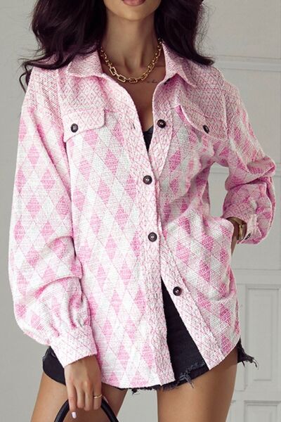 Bella® | Structured flap pocket jacket with geometric print