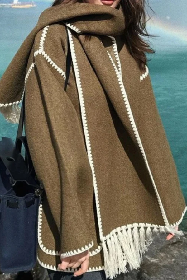 Bianca® | Scarf-Neckline Felt Woolen Coat