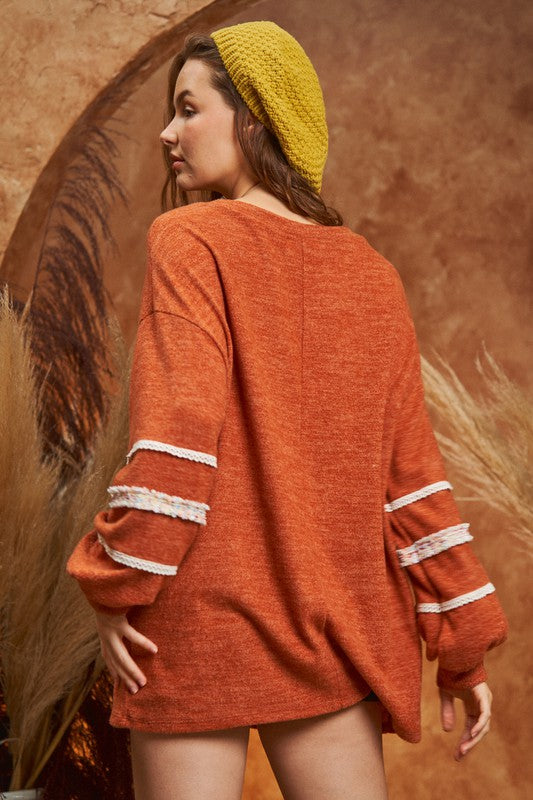 Aurora® | SLEEVES WITH TWEED TRIM TUNIC