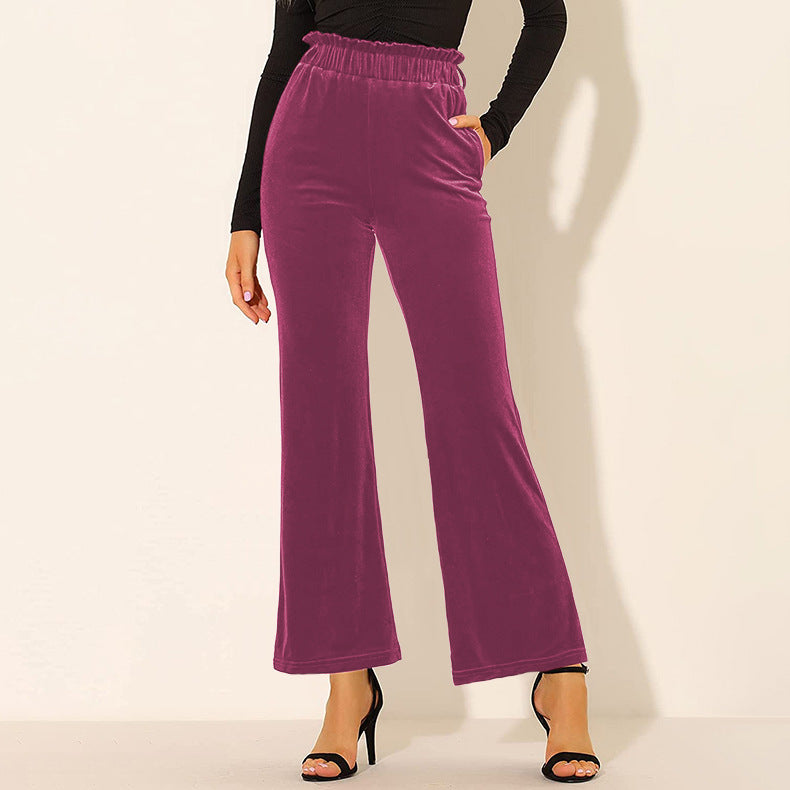 Elara® | Elegant solid high waist spring trousers with comfortable pockets, spring and summer for women