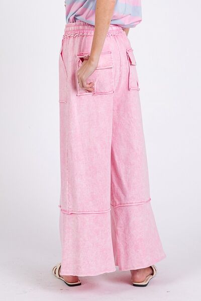Eliza® | Wide-leg trousers made from mineral-washed terry cloth