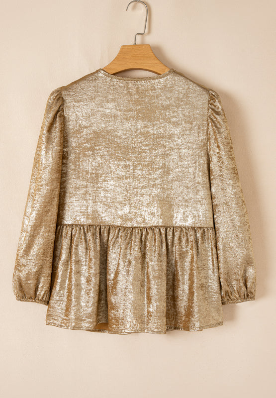 Carina® | Knotted blouse with three-quarter sleeves and peplum