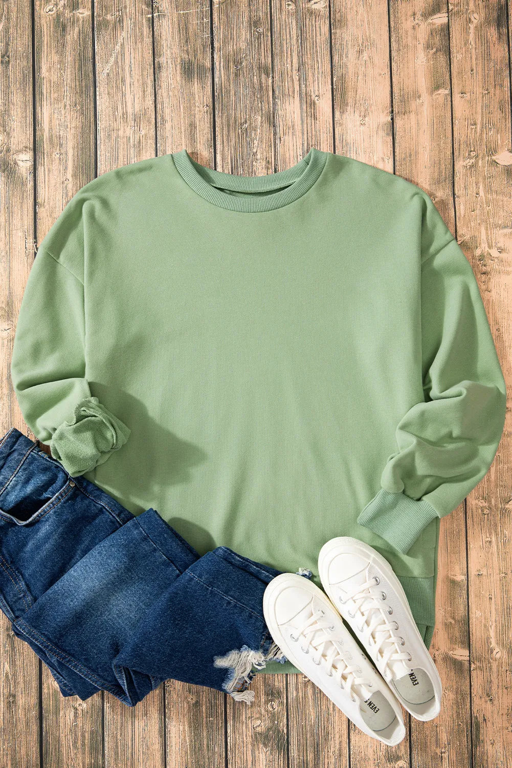 Claudia® | Long-sleeved sweatshirt with a high, low crew neck