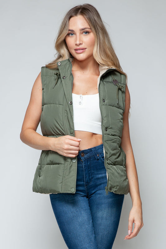 Dominique® | Snobbish hooded vest with snap and zip fastening