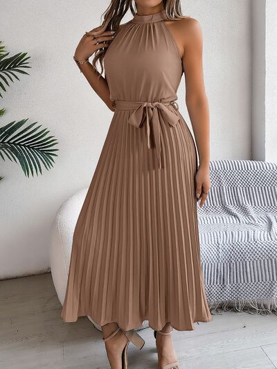 Amelie® | Greek pleated dress with tie waist