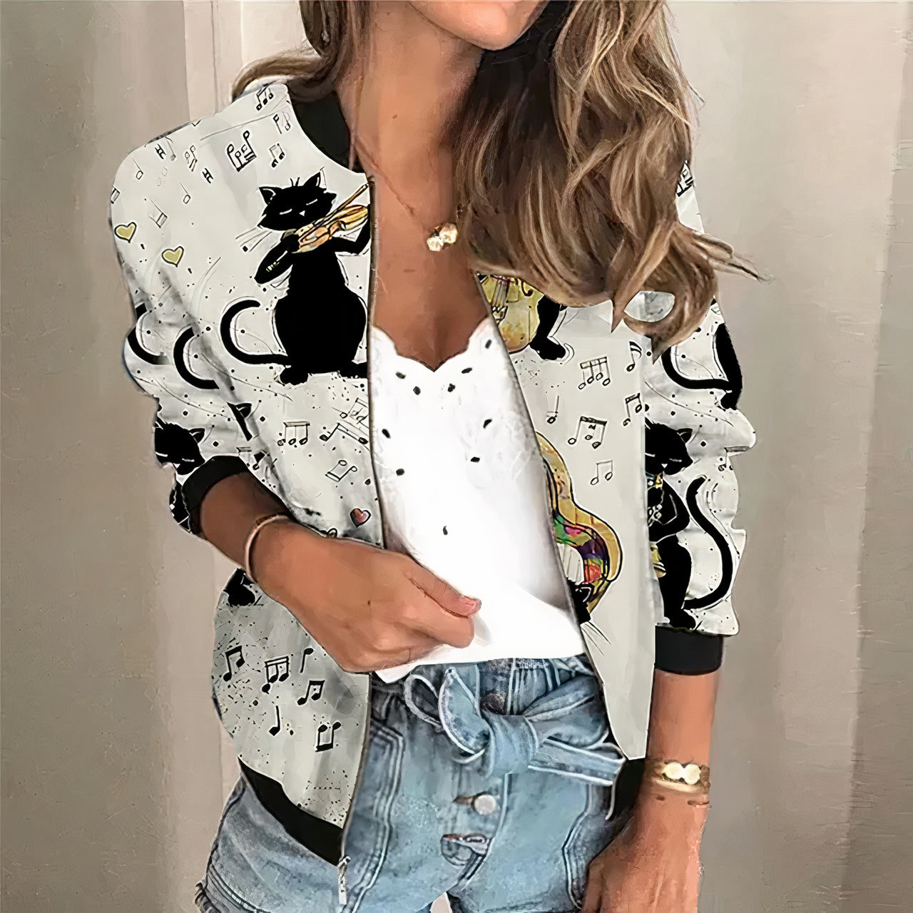 Clara® | Printed Zip-Up Jacket Grace