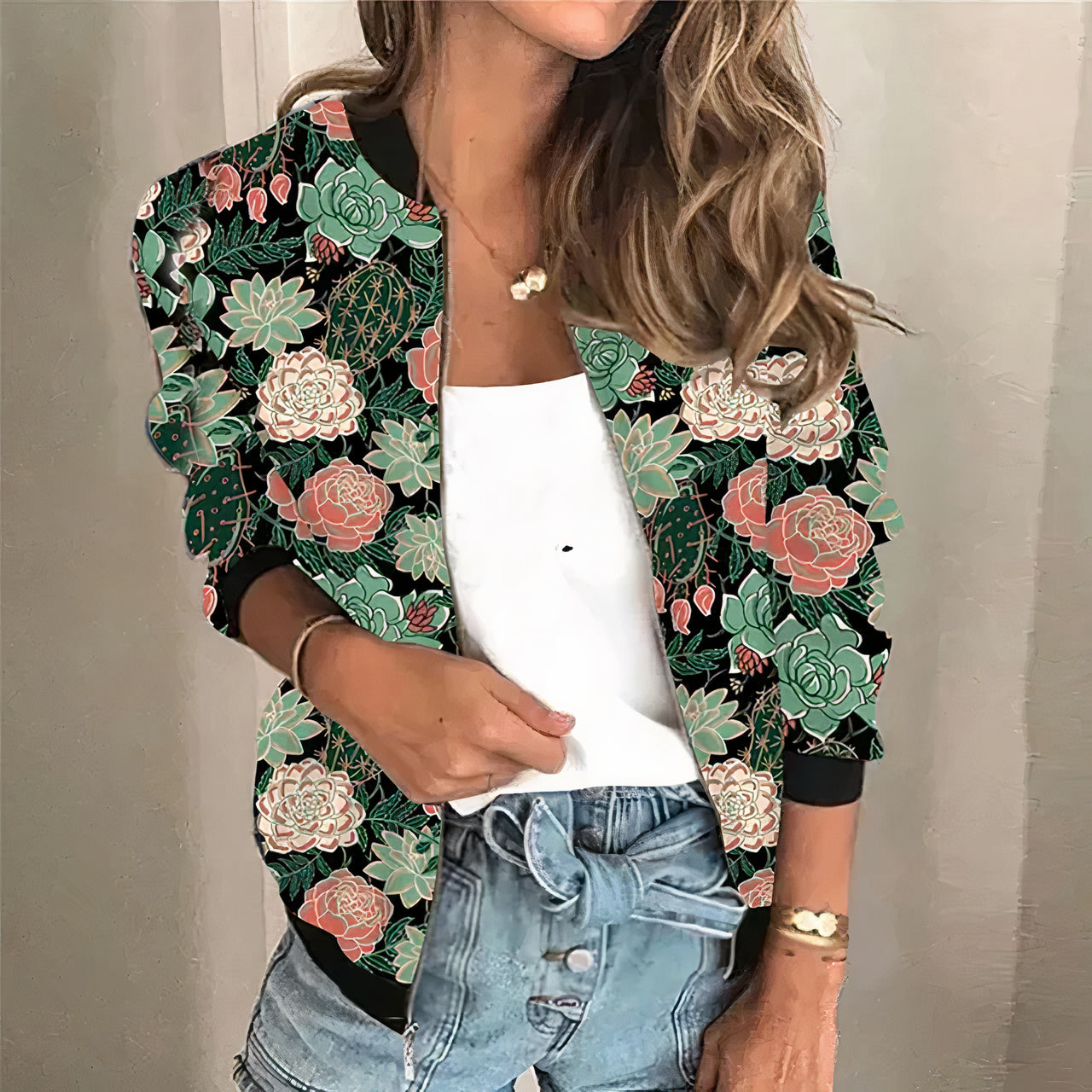 Clara® | Printed Zip-Up Jacket Grace