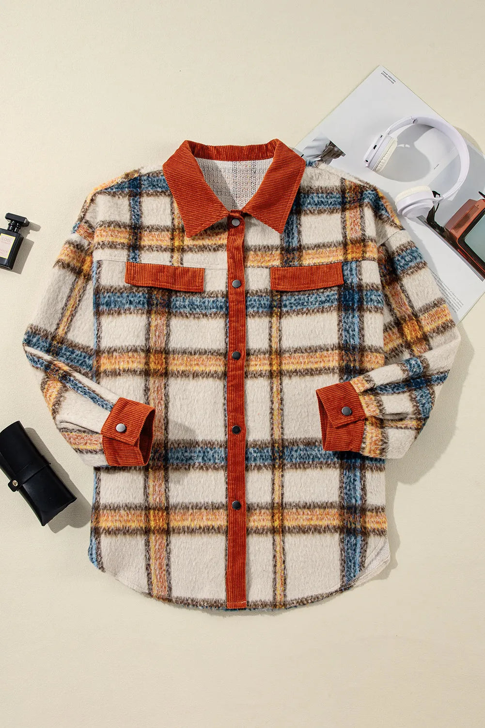 Damaris® | Oversized checked button-down jacket
