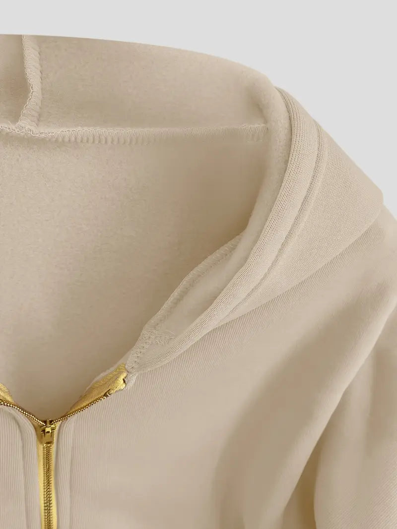 Carmela® | Short zip-up cotton hoodie