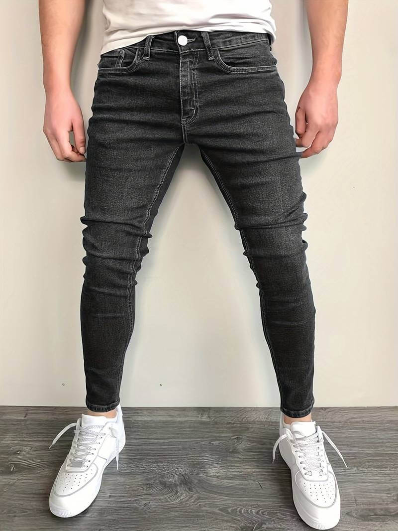Men’s Slim Fit Jeans – Stretch Denim – Zip Fly – Tapered Casual Everyday Wear