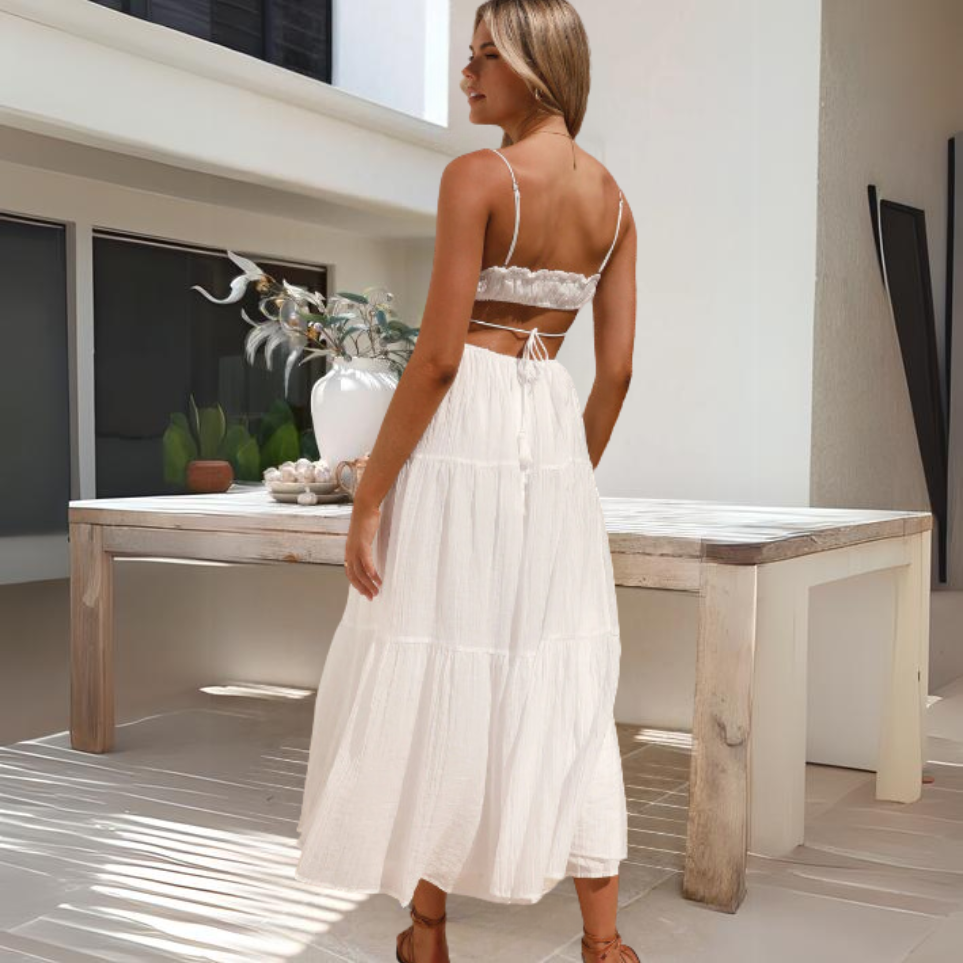 Daniela® | Elegant summer midi dress with spaghetti straps