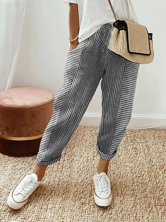 Charlotte® | Striped women's trousers made of cotton