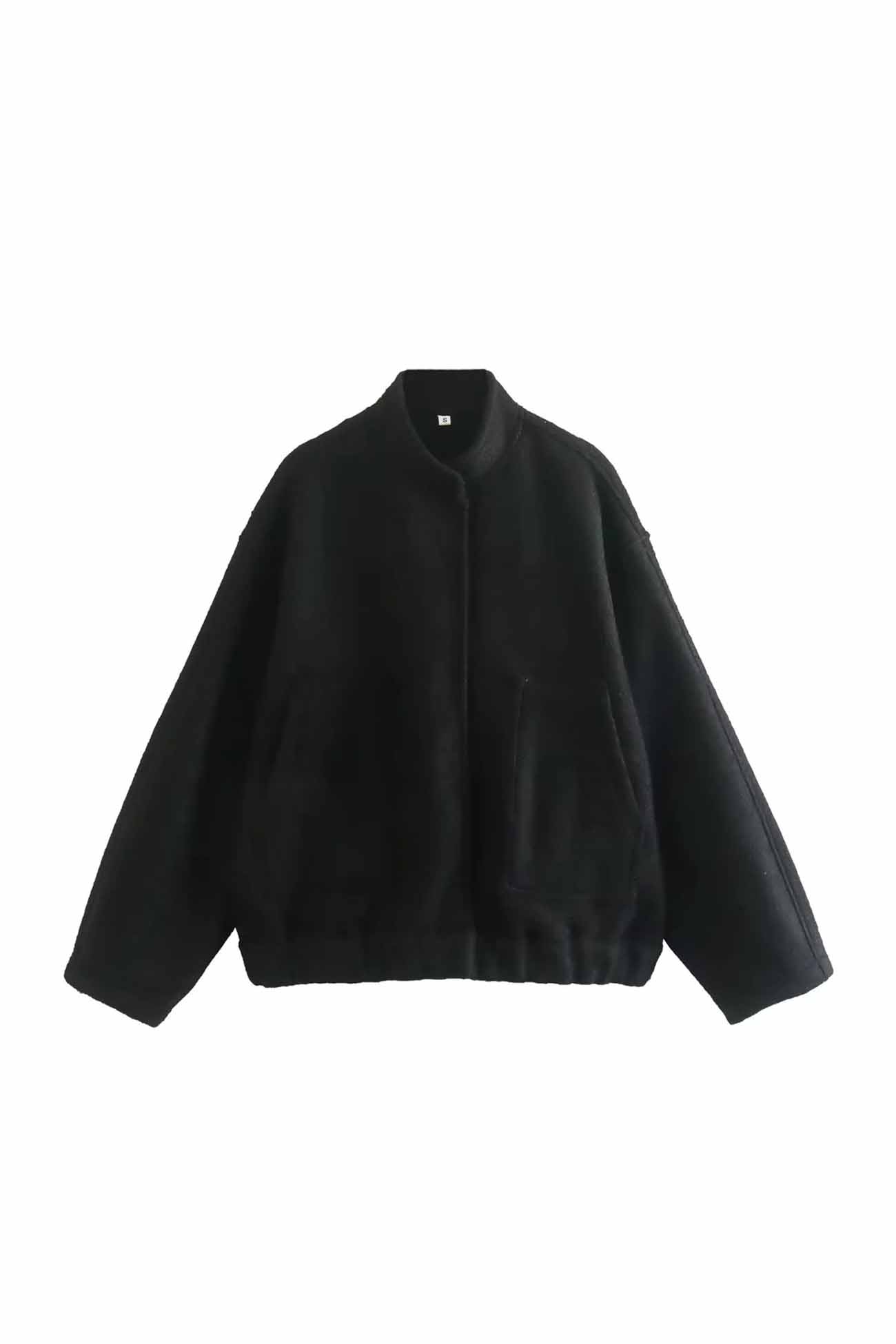 Annika® | Solid jacket with stand-up collar and button pocket
