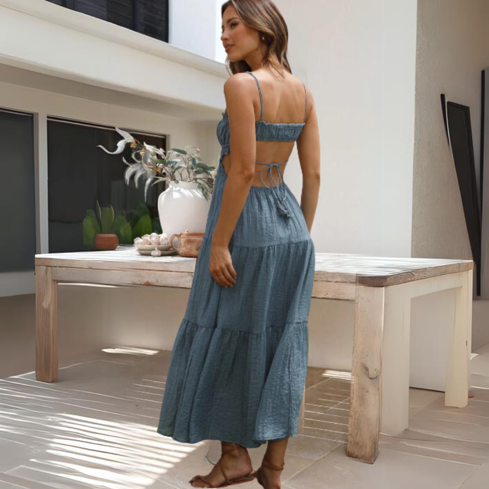 Daniela® | Elegant summer midi dress with spaghetti straps