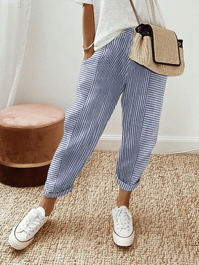 Charlotte® | Striped women's trousers made of cotton