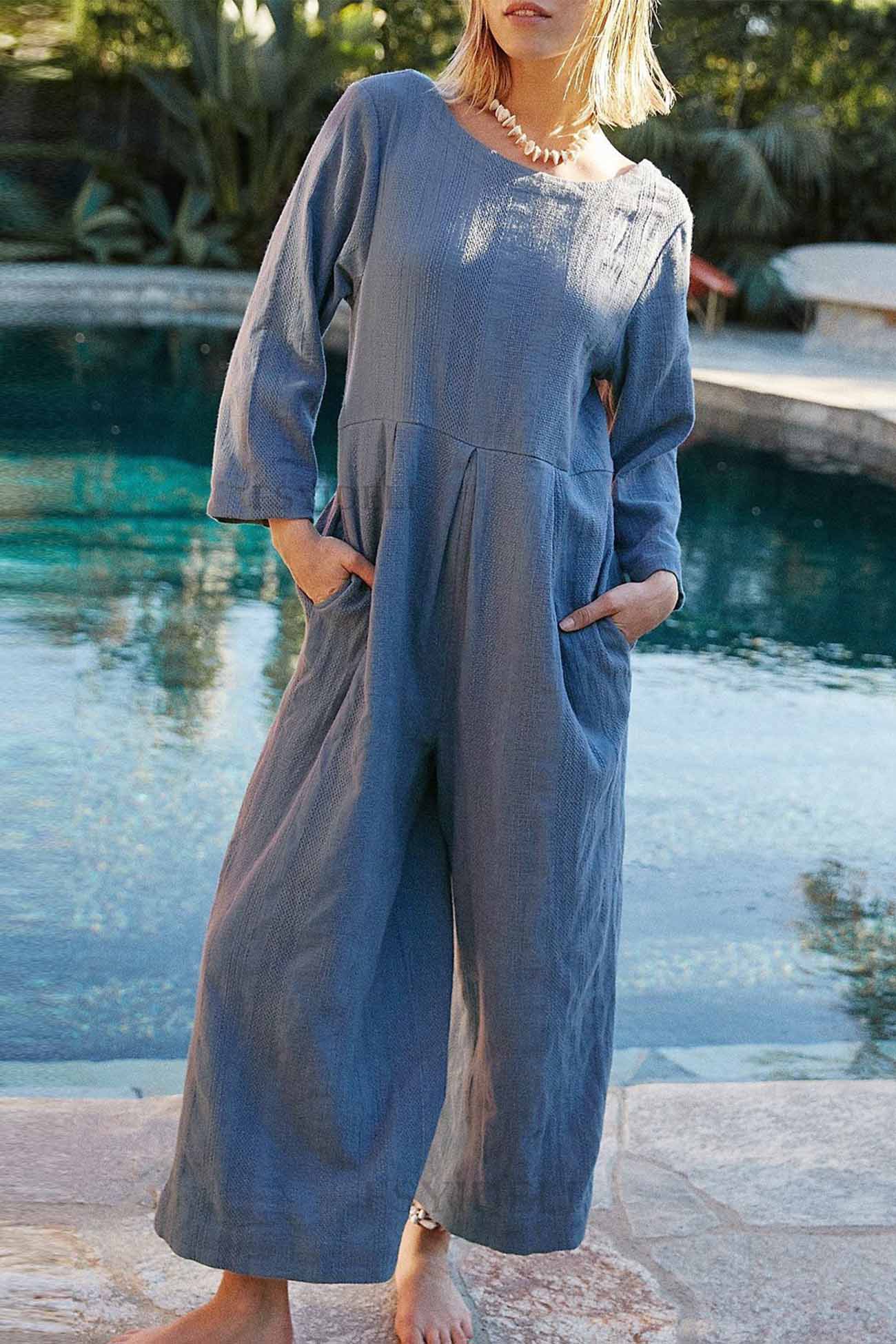 Eleonora® | Long-sleeved overalls with a round neckline