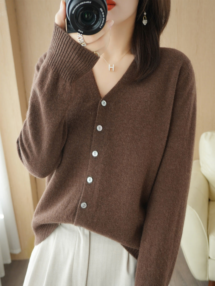 Joy | Women's V-Neck Button-Front Long Sleeve Cardigan