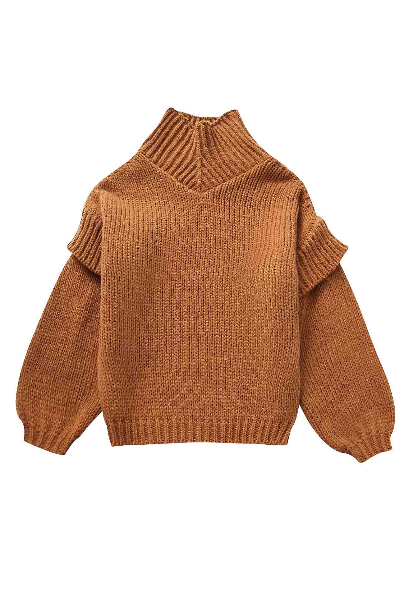 Carina® | Solid color sweater with long sleeves and a cowl neckline