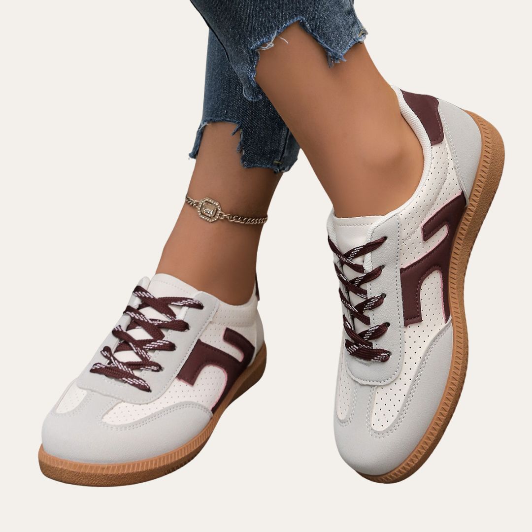 Katherine | Comfortable Stylish Faux Leather Sneakers for Women